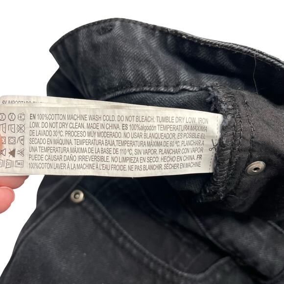 Y2K Black Denim Button-Front A-Line Mini Skirt Size XL - Picture 6 of 7